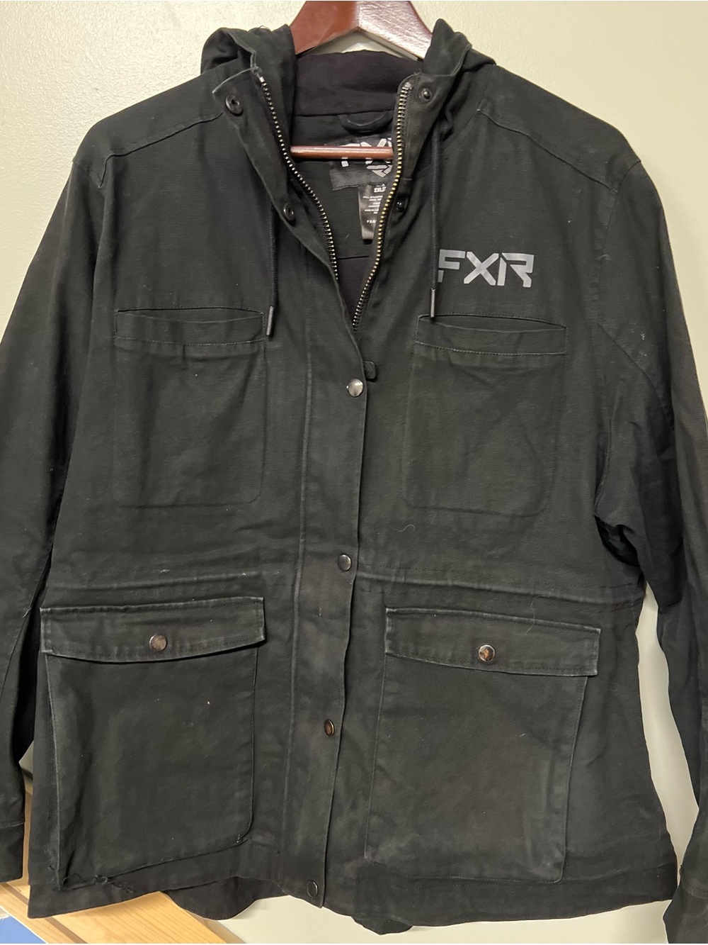 FXR Black Hooded Zip Jacket with Logo